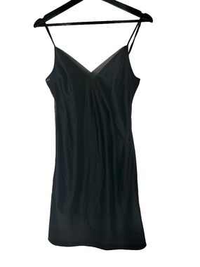 Victoria’s Secret Black Slip Dress Nightgown Sheer Mesh Side Panel Size Small